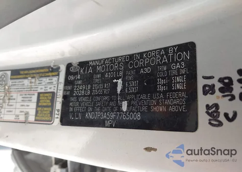 2015 Kia Soul + from USA, damaged, VIN KNDJP3A59F7765008